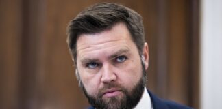 Віцепрезидент США Джей Ді Венс під час інтерв’ю Newsmax TV