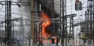 Kyiv thermal power plant after a Russian strike