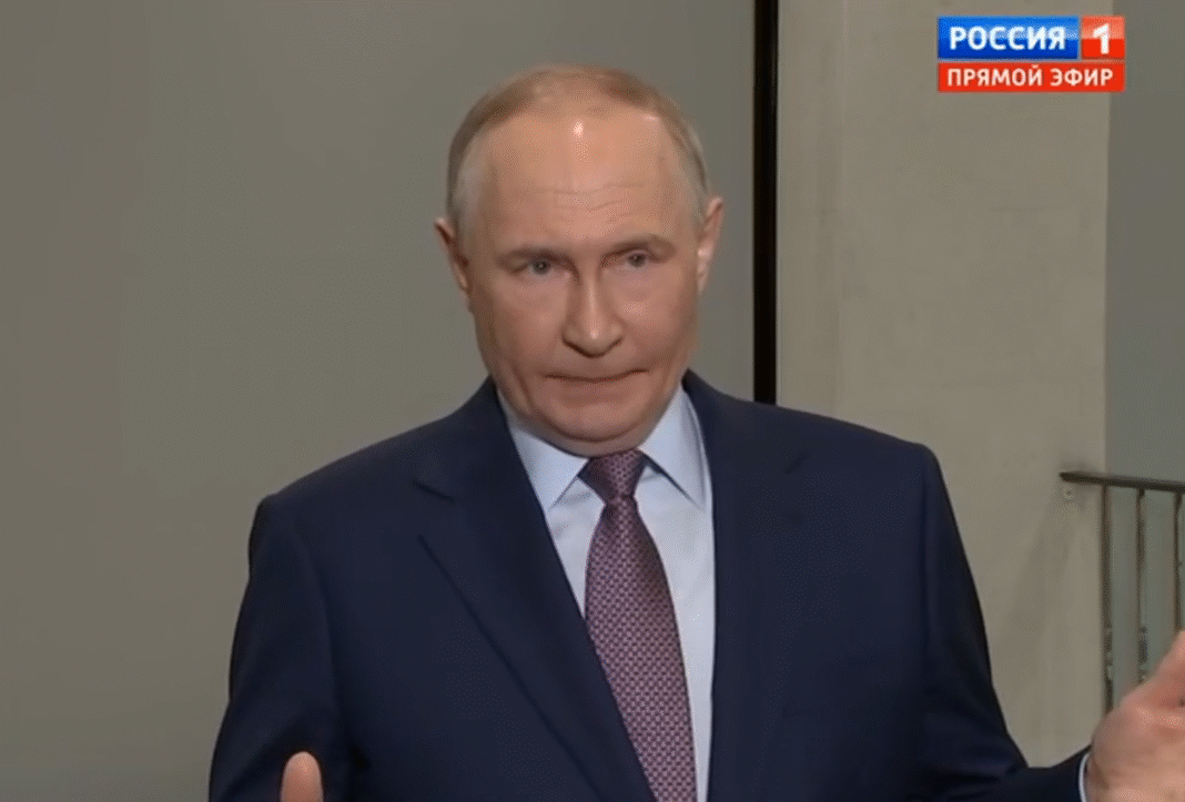 Президент РФ Володимир Путін під час виступу, 2025 рік