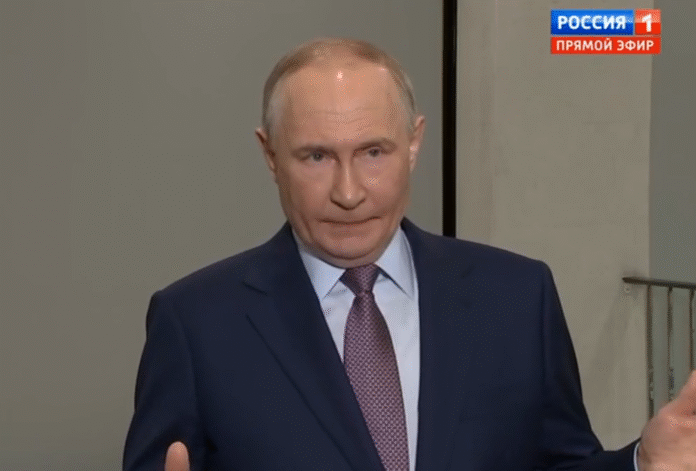 Screenshot_1 Президент РФ Володимир Путін під час виступу, 2025 рік