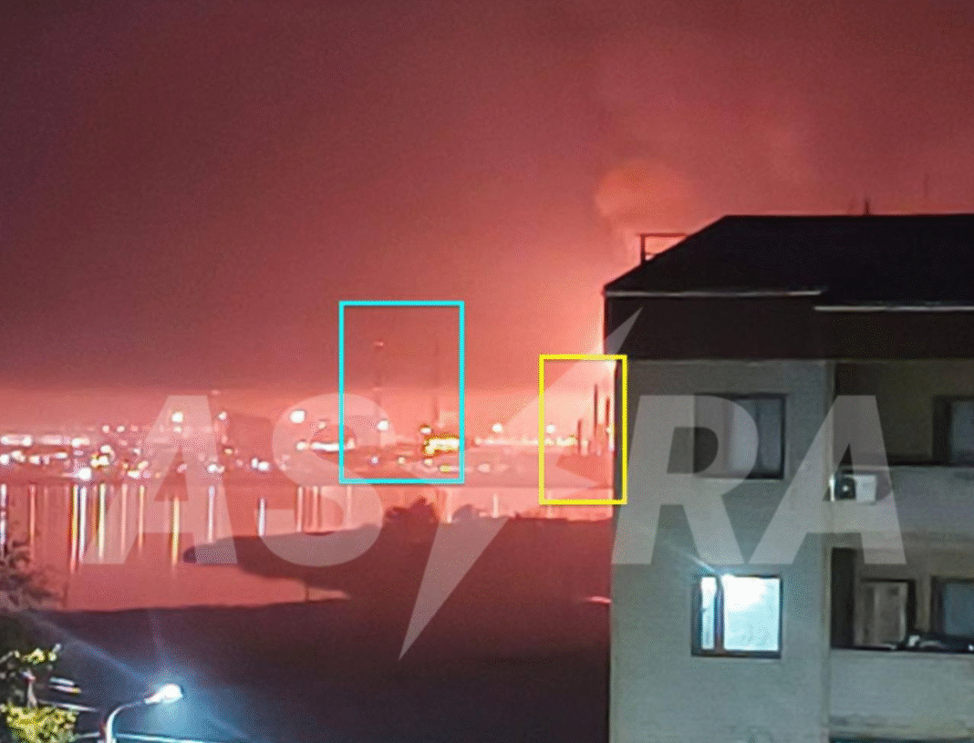 Пожежа після атаки безпілотників на нафтохімічний завод «Ставролен» у Будьоновську