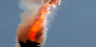 Explosion in the sky over Crimea