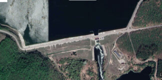 Дамба Бєлгородського водосховища після удару HIMARS