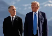 Трамп оголосив про підвищення мит для Канади на 10% Марк Карні і Дональд Трамп