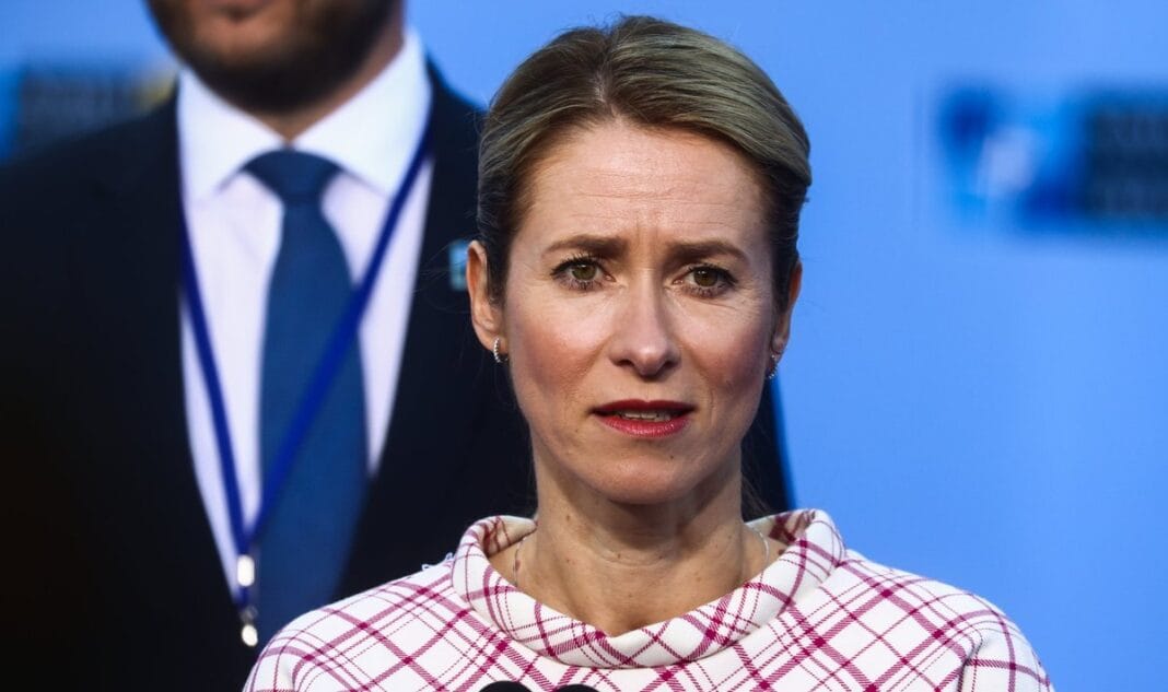 Kaja Kallas at a press conference