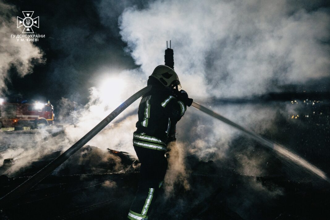 Dark areas of Kyiv after a combined drone attack