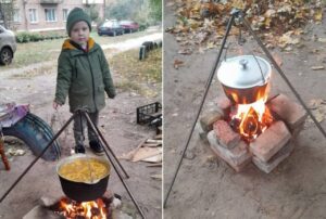 У ШОСТЦІ ЛЮДИ ГОТУЮТЬ НА ВОГНИЩАХ — МІСТО БЕЗ СВІТЛА І ГАЗУ 1 У шостці люди готують їжу на вулиці