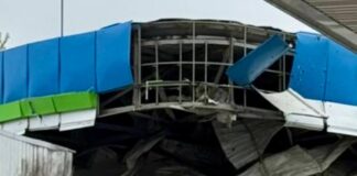 Пожежа після російського удару по автозаправній станції у Сумах