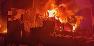 Пожежа після нічної атаки Одещину