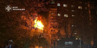 Наслвдки після ракетного удару по житловому будинку в Україні.