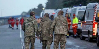 Український військовий після звільнення з полону