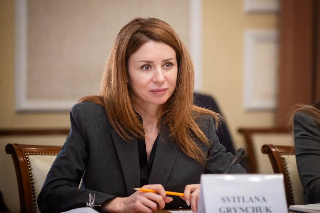 Світлана Гринчук під час брифінгу Міненерго про підготовку до опалювального сезону.