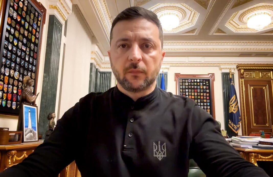 President Volodymyr Zelenskyy during his address, 15 October 2025.