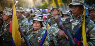 Venezuelan military during an exercise in Caracas