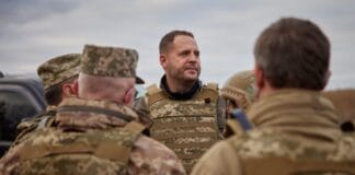 Andriy Yermak at the frontline