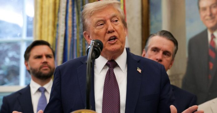 US President Donald Trump during a speech