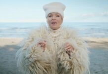 Laima Vaikule in ATB's New Year's advert, a still from the video