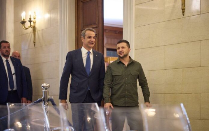 Zelenskyy with the Prime Minister of Greece