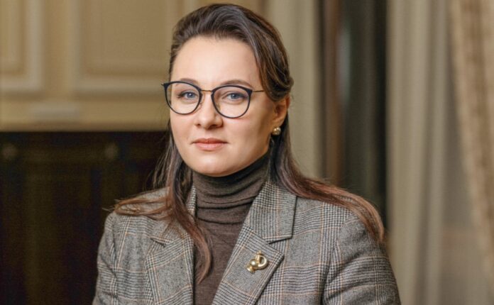 Прем’єр-міністерка України Юлія Свириденко під час брифінгу