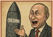 Путін заявив про запуск серійного виробництва комплексу «Орешник» Путін карикатура