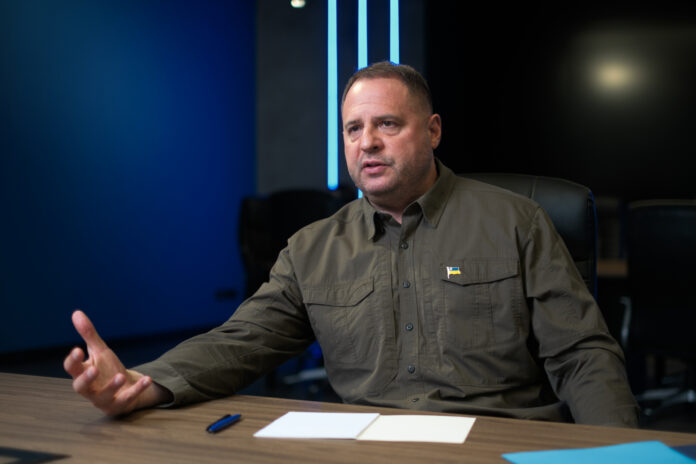 Head of the OP Andriy Yermak during an interview, Kyiv, 2025