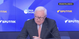 Sergey Ryabkov during a briefing in Moscow