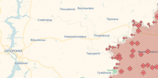 Map of hostilities in southern Ukraine according to DeepState