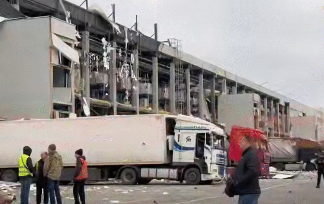 Consequences of the attack on the logistics centre in Sviatoshynskyi district of Kyiv