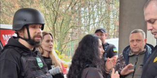 Angelina Jolie in a bulletproof vest during her visit to Ukraine