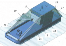 Концепт російського морського дрона з пусковими установками для «Шахедів»