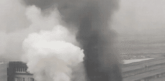 Fire at Nova Poshta freight depot after strike near Kyiv