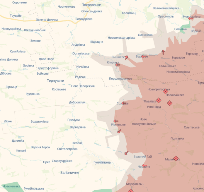 Лінія фронту на Харківському, Донецькому та Запорізькому напрямках
