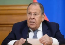 Сергій Лавров під час виступу МЗС рф у Москві