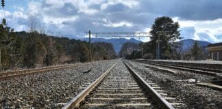 Railway tracks near Warsaw, where damage was found