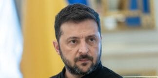 President Volodymyr Zelenskyy during a speech