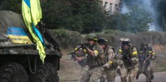 Сцена зйомки документального фільму про військову операцію ЗСУ на кордоні з РФ.