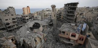Destruction in the Gaza Strip after the strikes