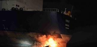 Damaged Russian tanker Virat after the attack