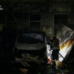 У Печерському районі Києва уламки дрона спричинили пожежу