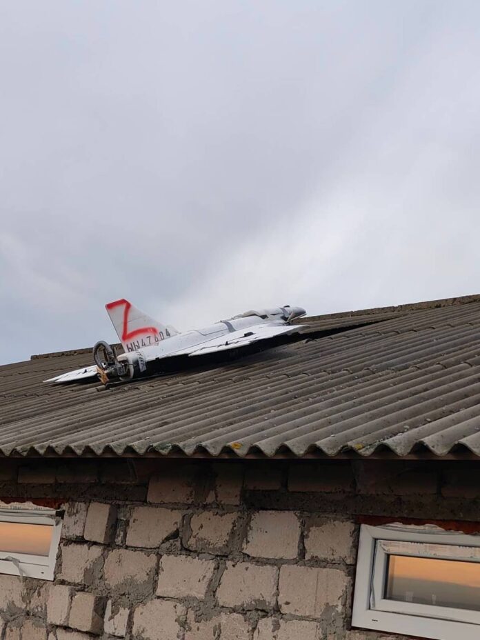 Russian drone that crashed on the roof of a house in Moldova