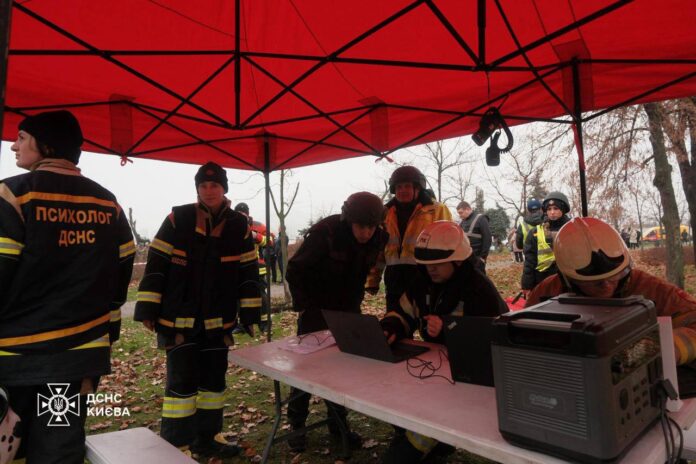 Kyiv rescuers work in mobile headquarters after shelling