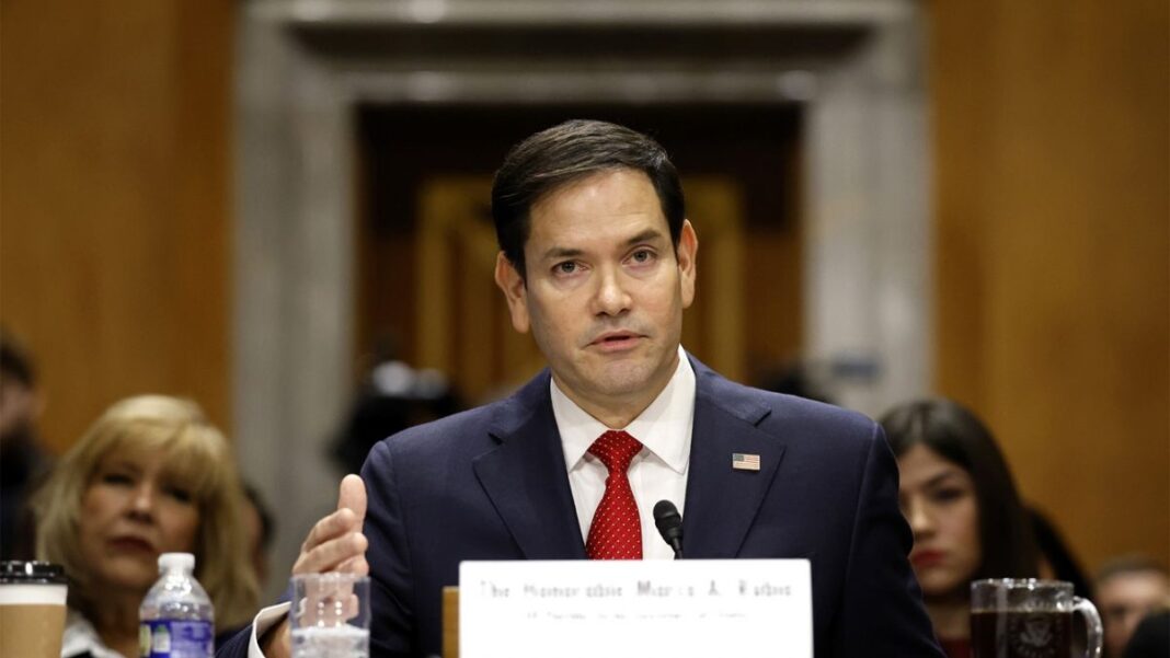 US Secretary of State Marco Rubio at the talks in Geneva