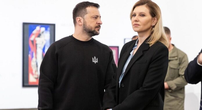 Zelenskyy and the First Lady during an official visit to France