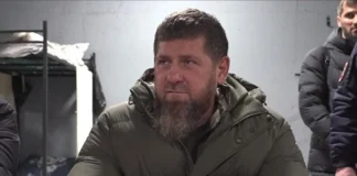 Ramzan Kadyrov during a public address