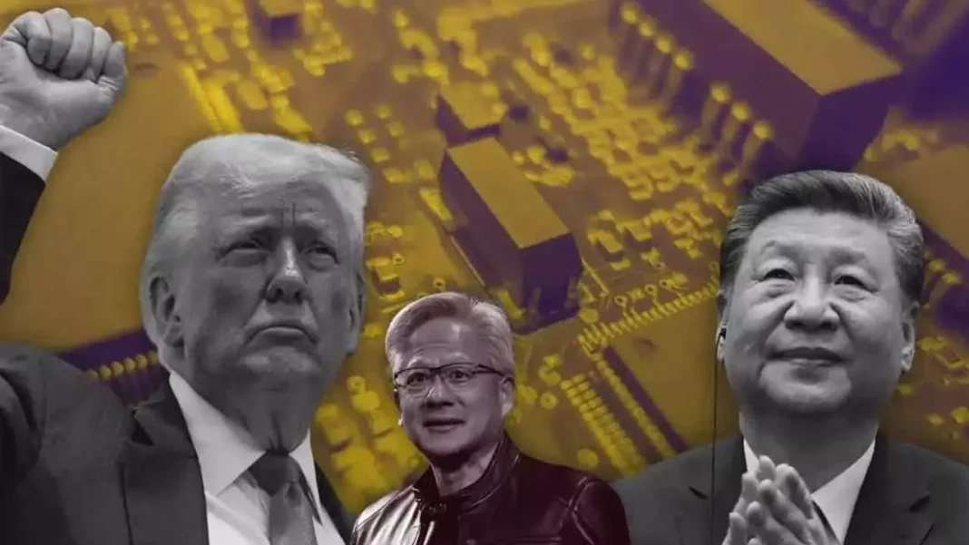 US President Donald Trump during a statement on allowing NVIDIA to supply to China