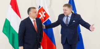 Flags of Hungary and Slovakia