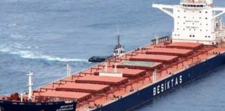 Turkish tanker Besiktas after attack off the coast of Senegal