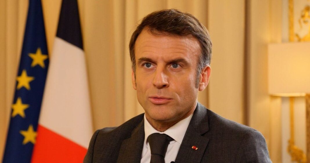 Президент Франції Еммануель Макрон під час виступу