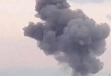 Луцьк у диму після атаки «Шахедів» Потужна пожежа після влучання «шахеда» у Луцьку