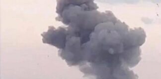 Потужна пожежа після влучання «шахеда» у Луцьку